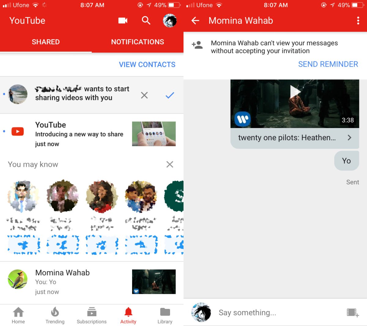 Youtube chat app