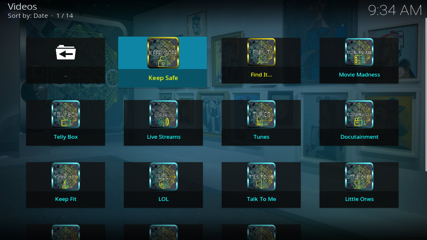 PICASSO Default Main Menu