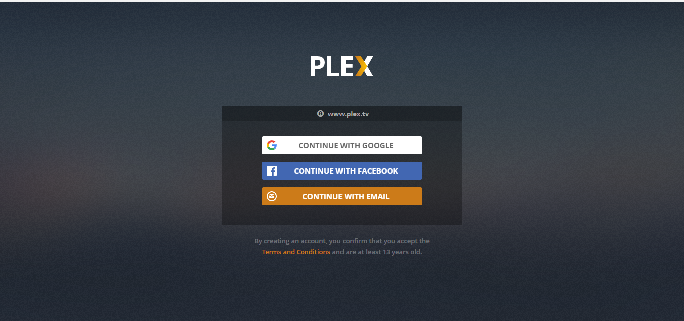 Plex account login