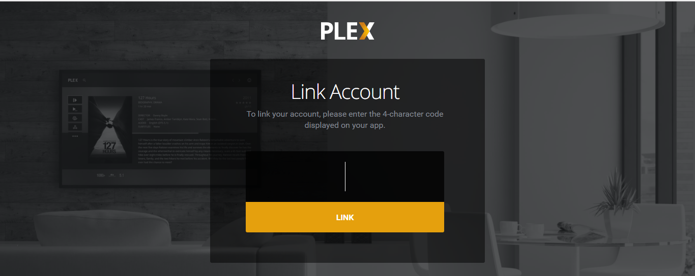 Plex code screen
