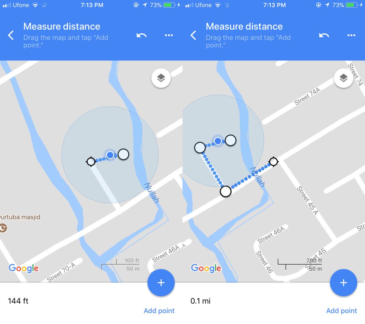 Distance Google Maps 