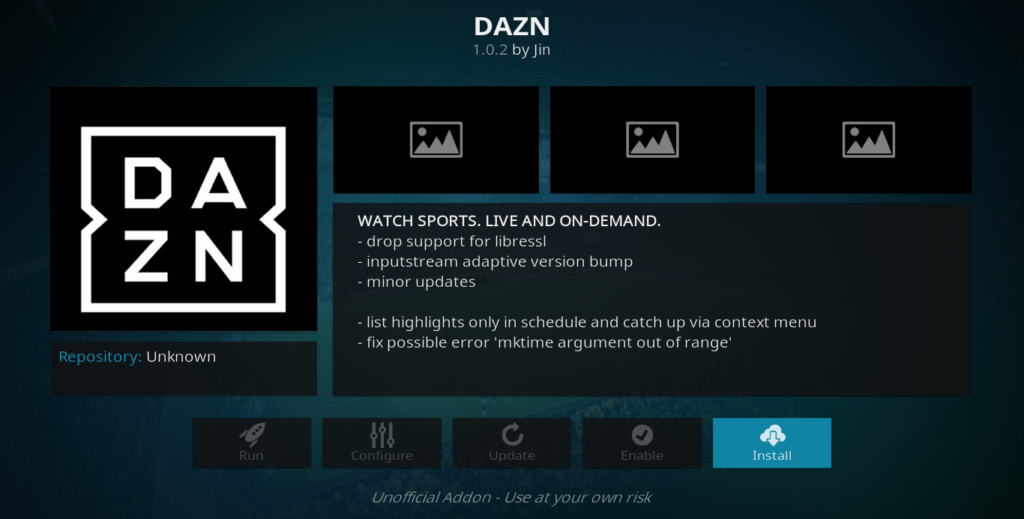 Dazn Kodi Add On Stream Live Sports Nfl Redzone