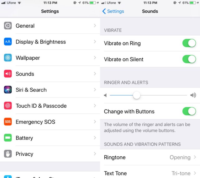 How to turn off vibration on an iphone