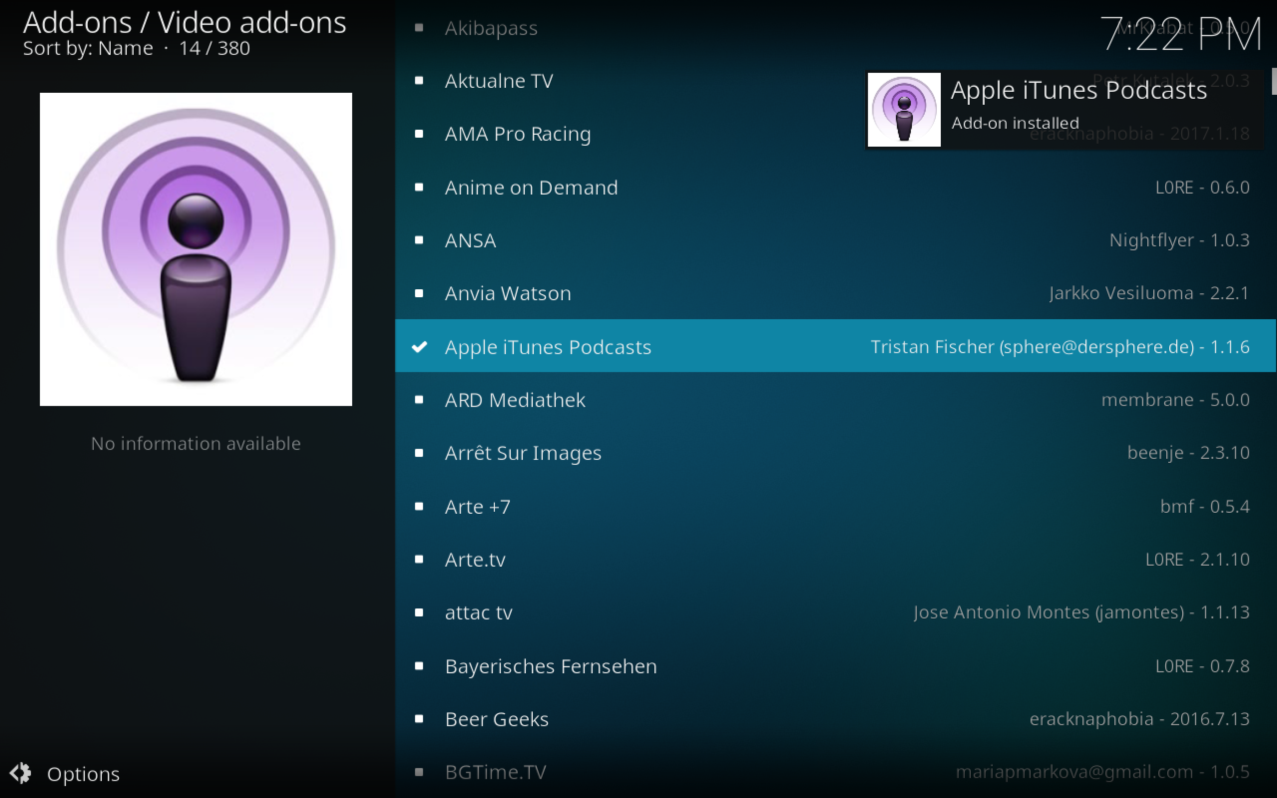 Listen to Podcasts On Kodi with the Apple iTunes Podcasts Add-on Install 2
