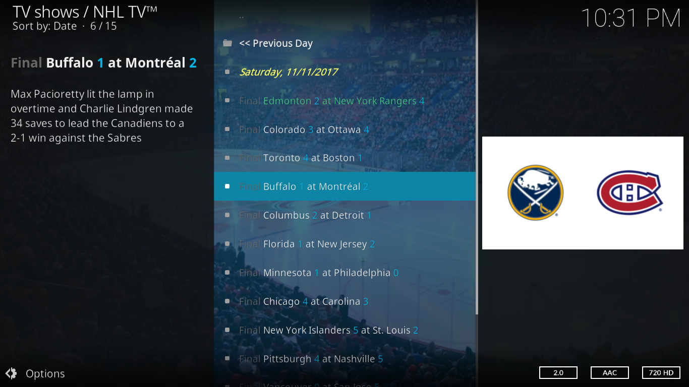 Watch NHL on Kodi