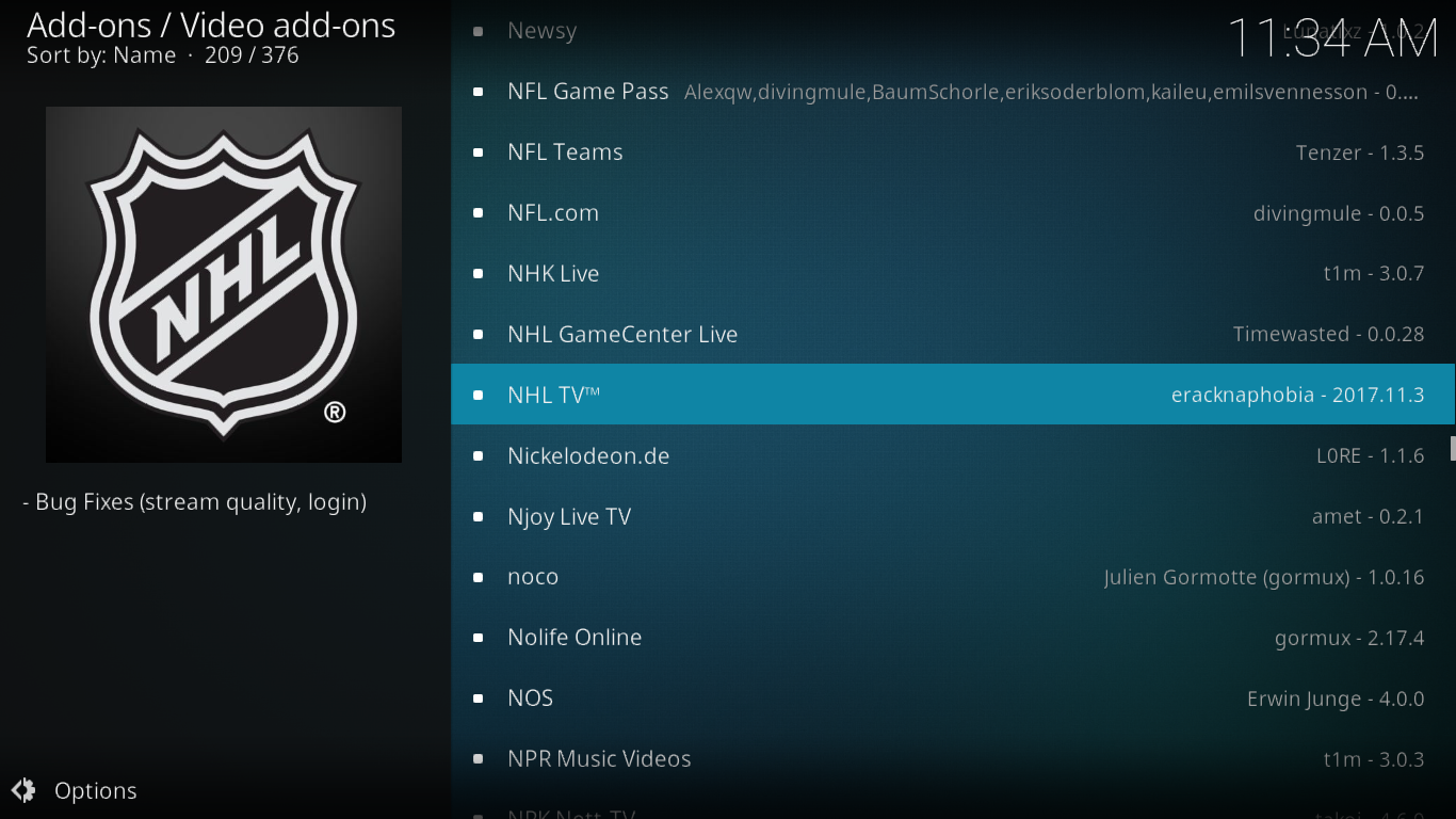 Watch NHL on Kodi