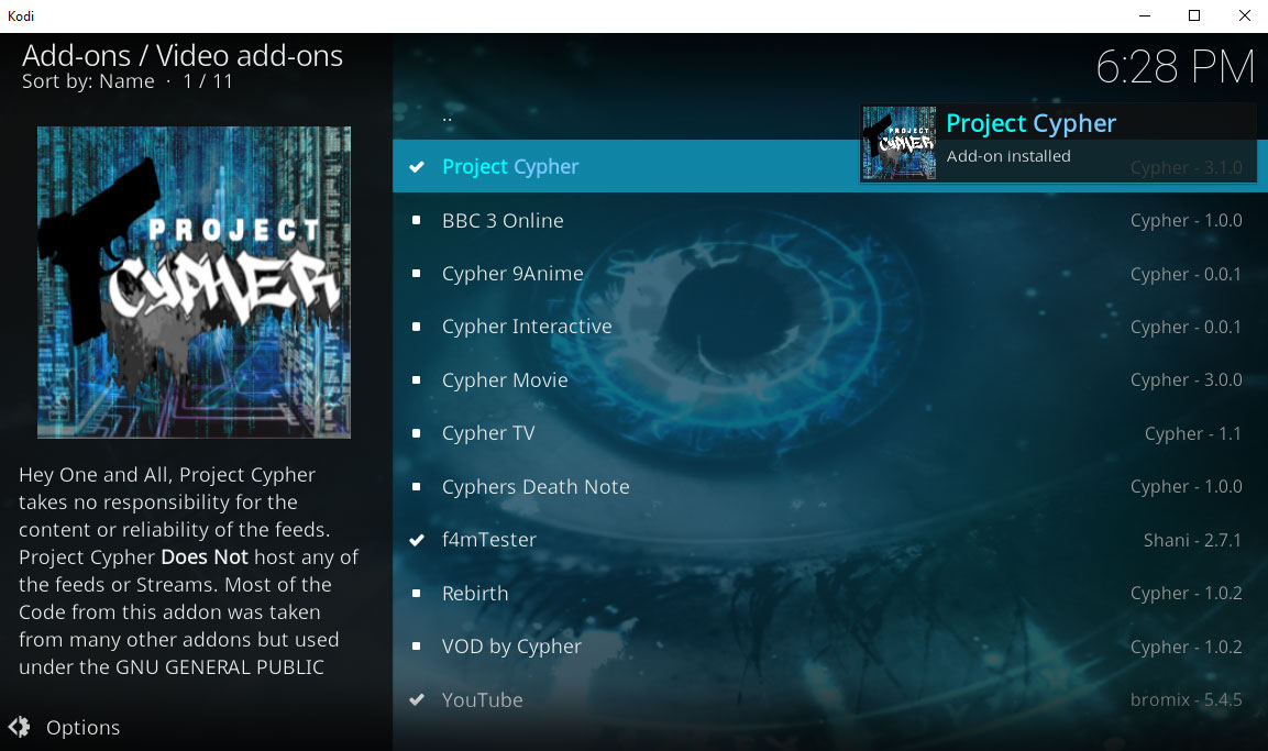 project cypher installed