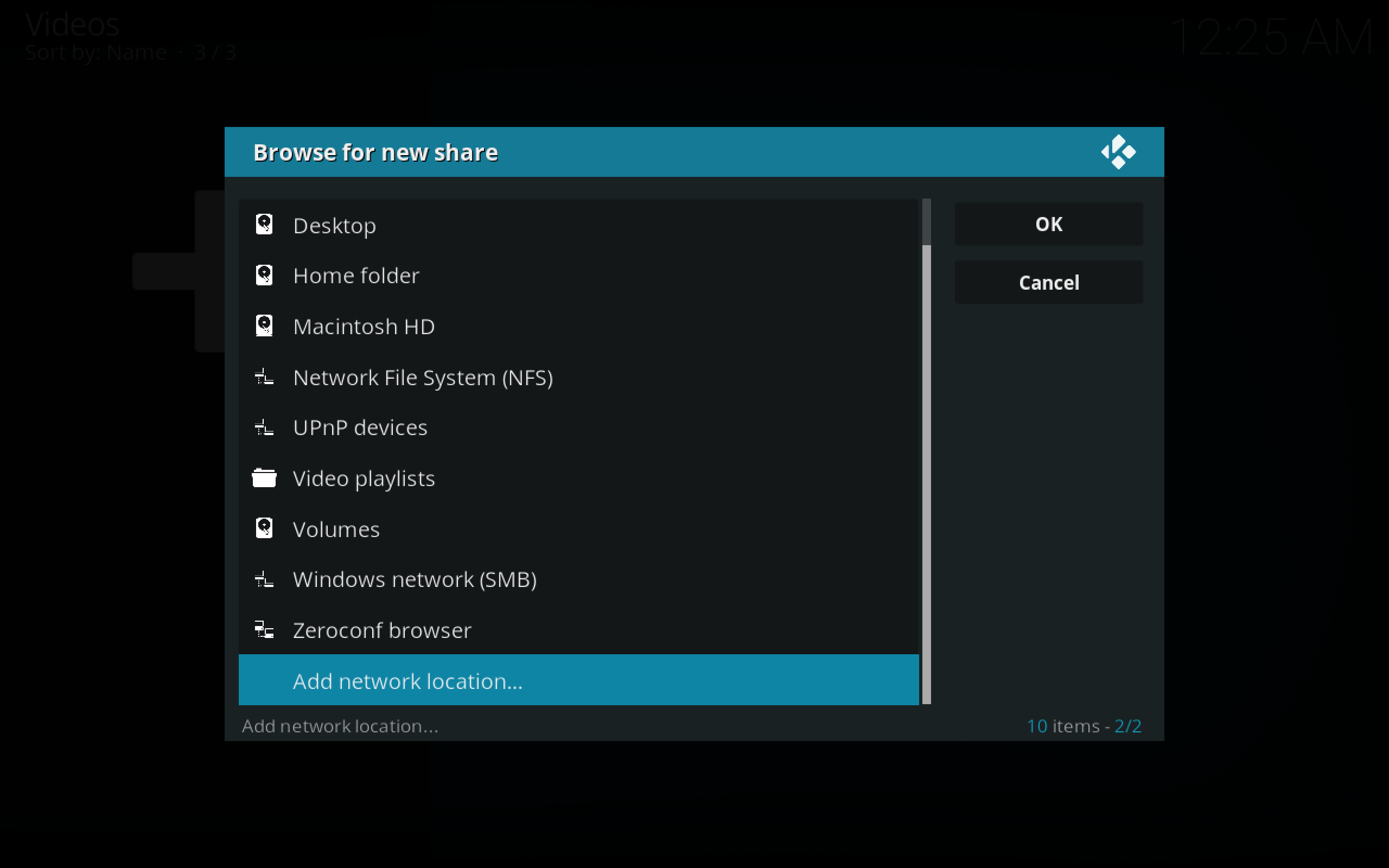 Add Network Location Kodi