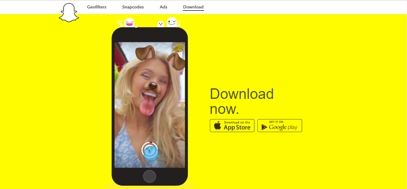 Snapchat Homepage