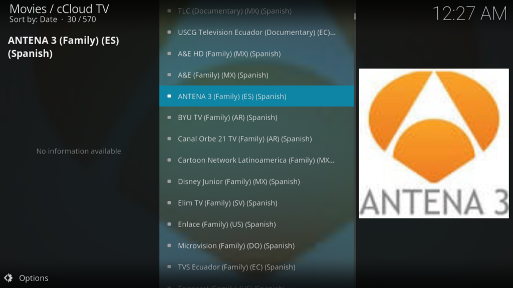 cCloud TV Add-on For Kodi -- Installation And Guided Tour