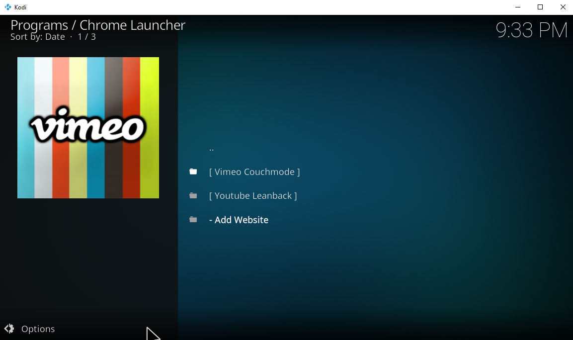chrome launcher addon - couchmode and leanback