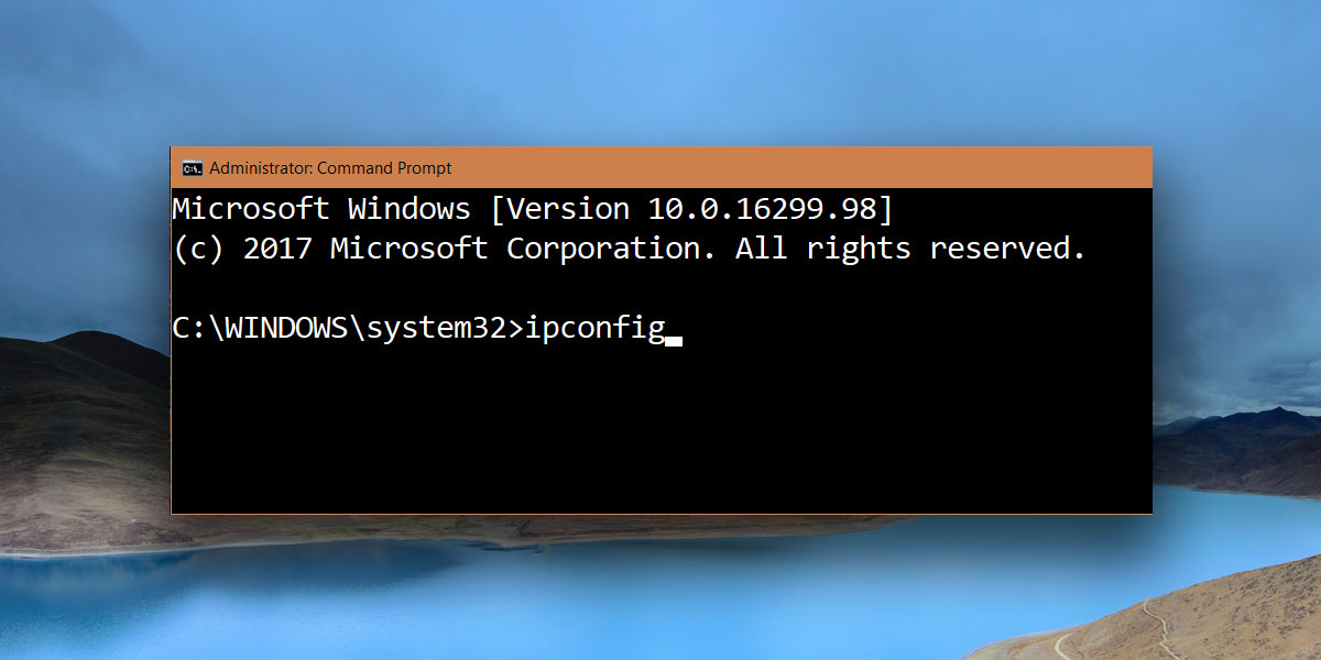 how to run ipconfig windows 10