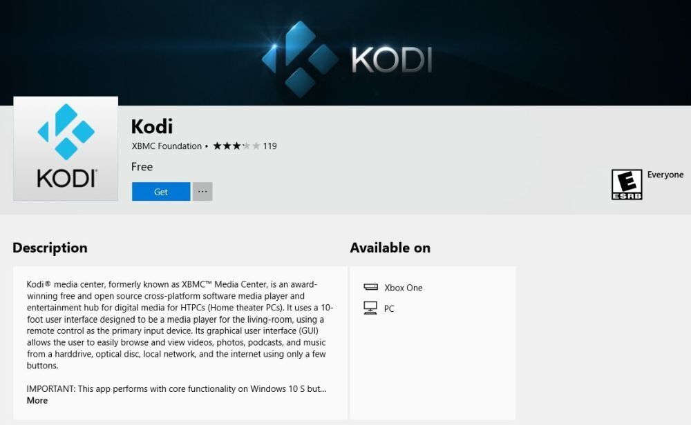 Install Kodi on Xbox One 4 - Install page