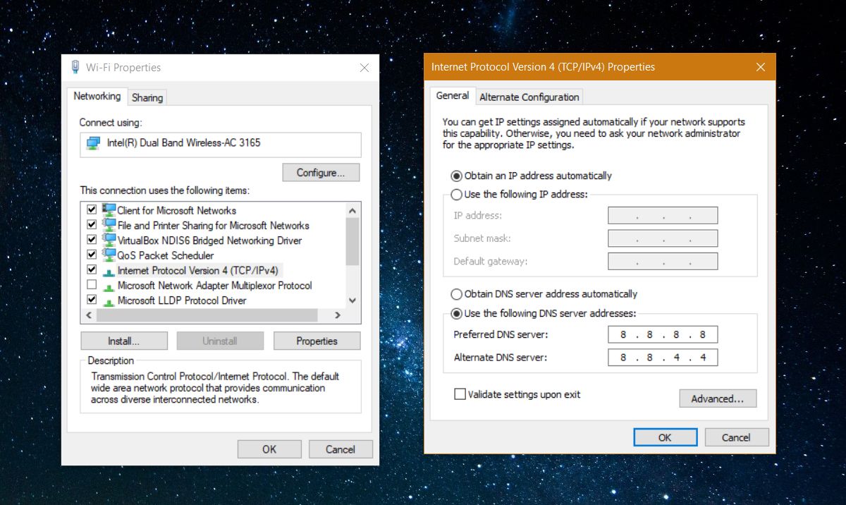 Настройка dns windows 10