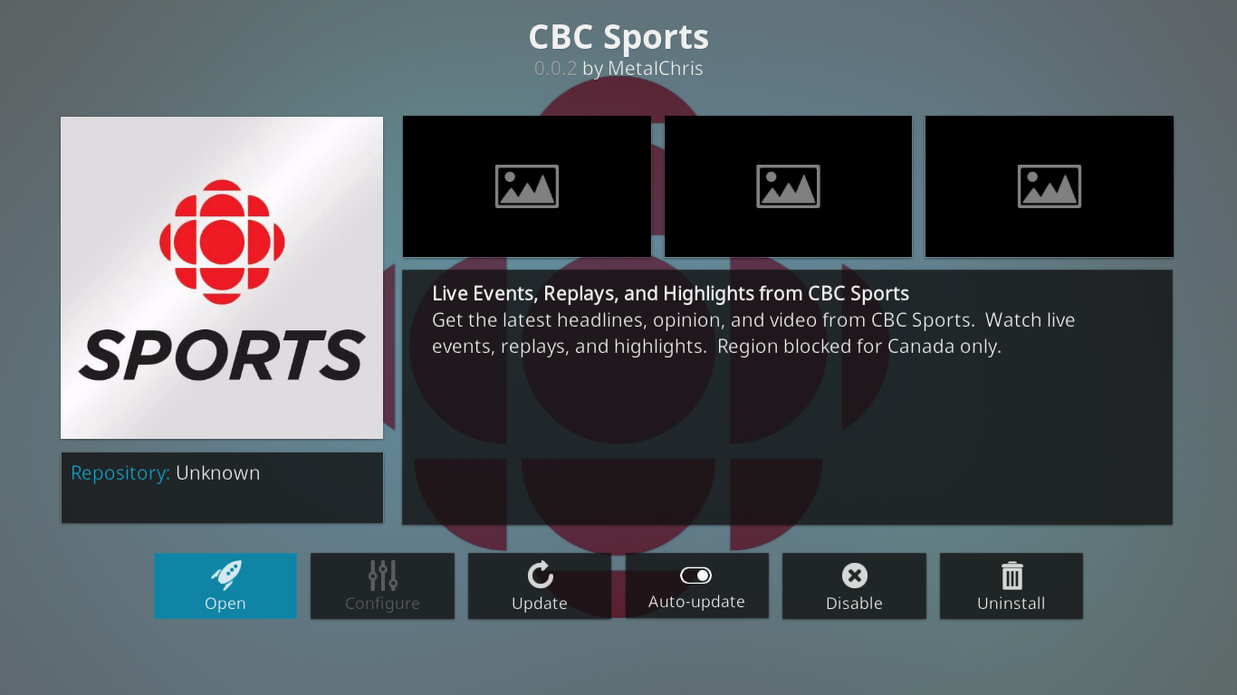 Watching CBC Sports on Kodi -- For The Best In Canadian Sports