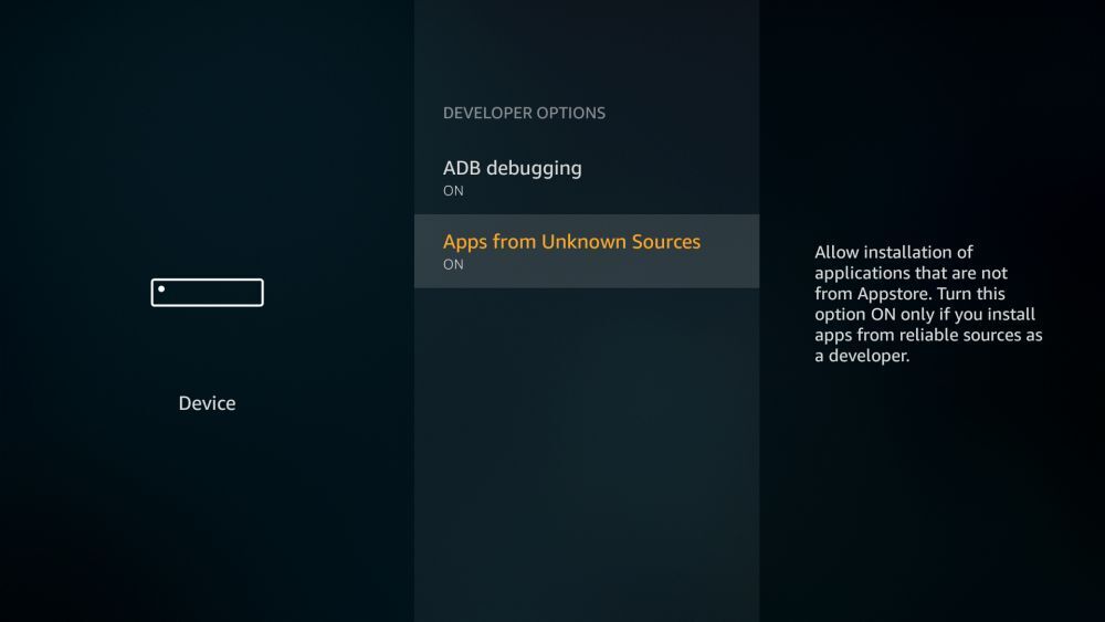 Install SPMC Kodi Fork on Amazon Fire TV 4 - Unknown sources