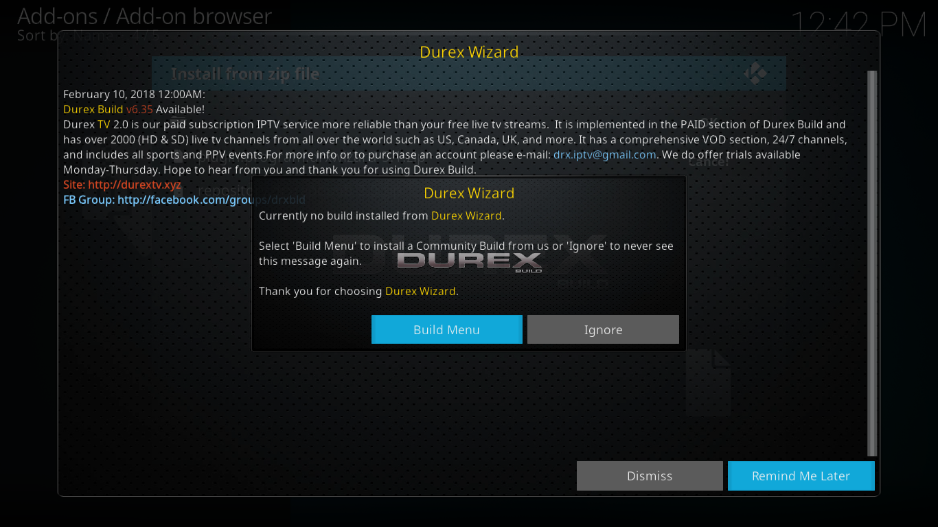 The Durex Build For Kodi Installation And Guided Tour