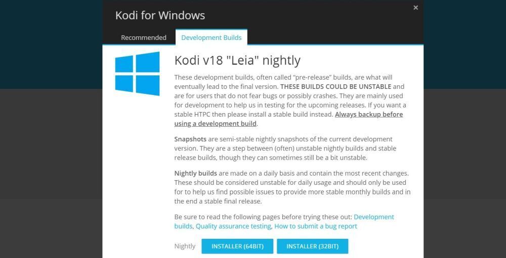 Kodi v18 Leia Alpha is Released 6 Kodi Leia download page
