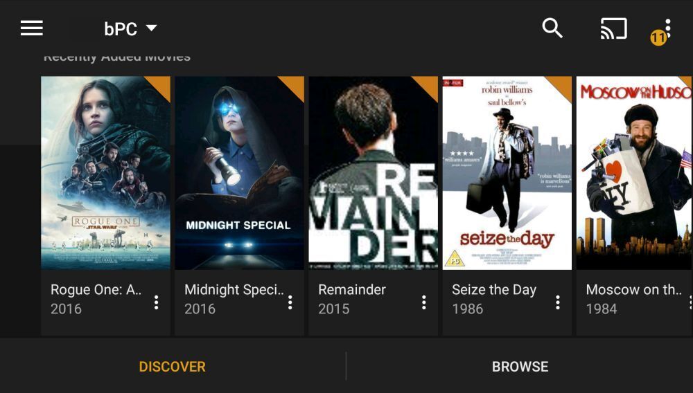 Stream with Plex Media Server 7 -Plex player on Android