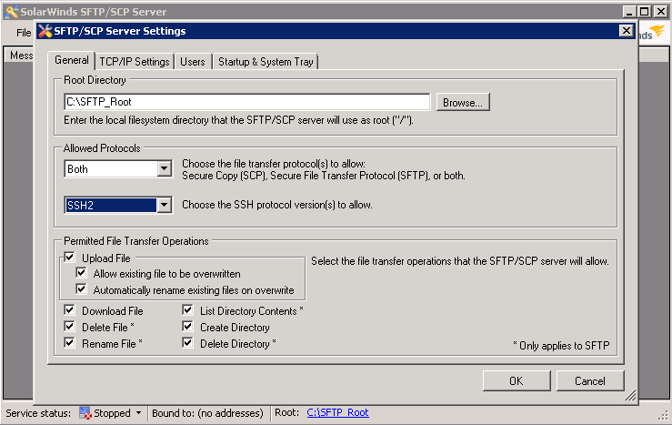 SolarWinds Free SFTP-SCP server