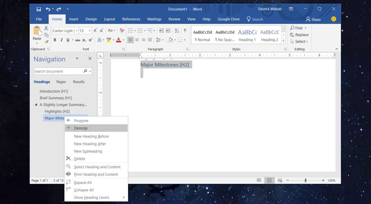 how to change header in word 10