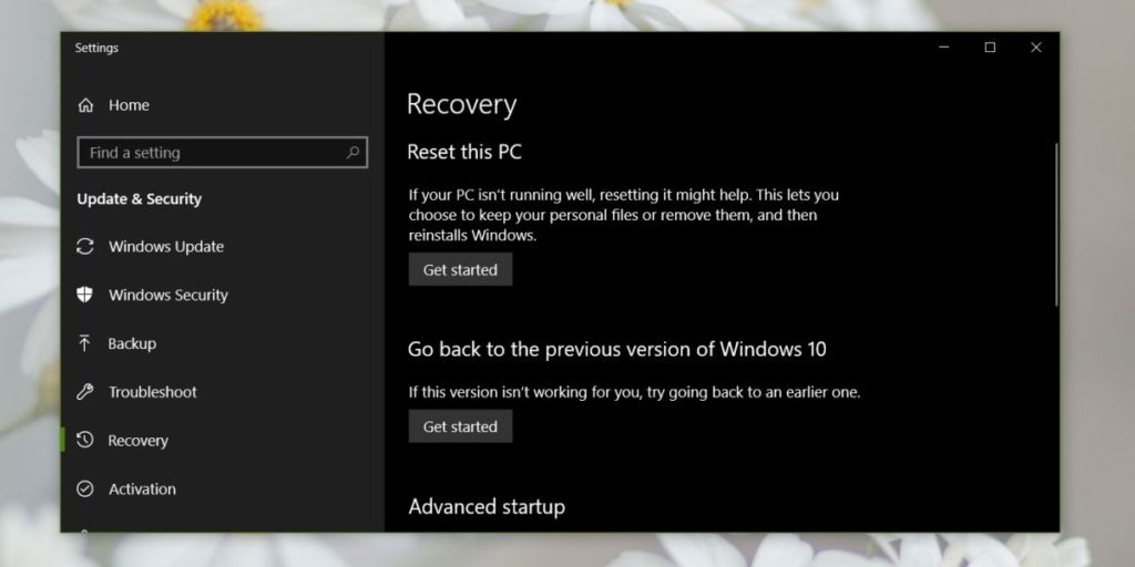 How to roll back to windows 10 1709 from 1803