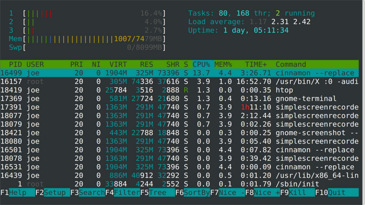 task manager for linux