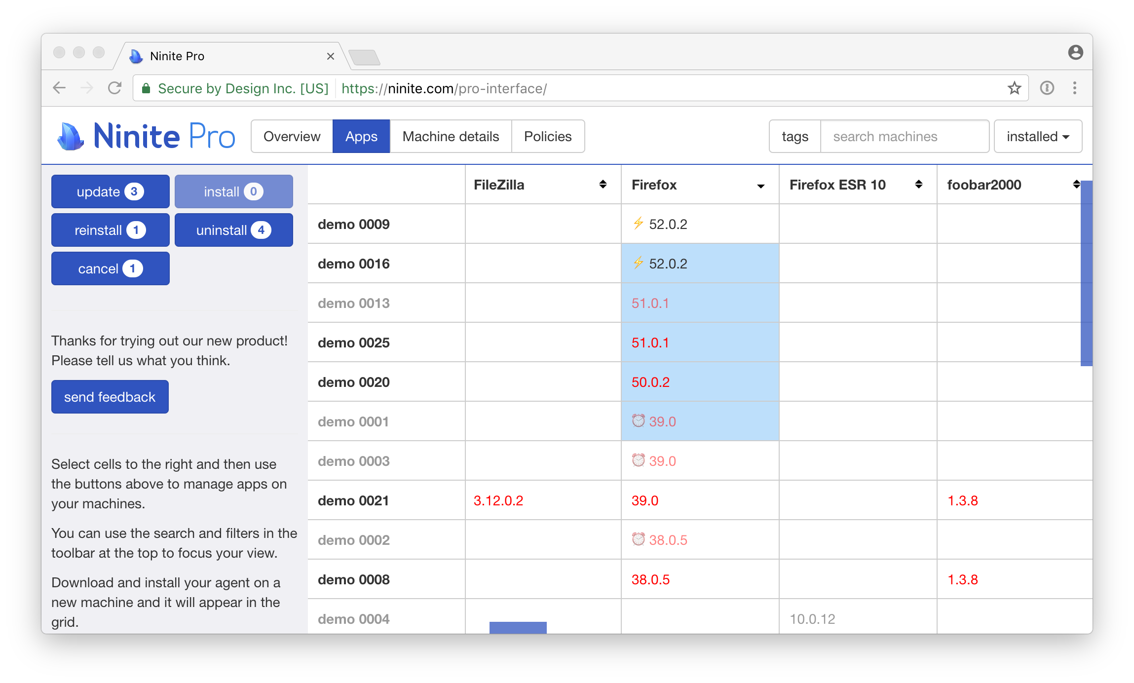 Ninite Pro User Interface
