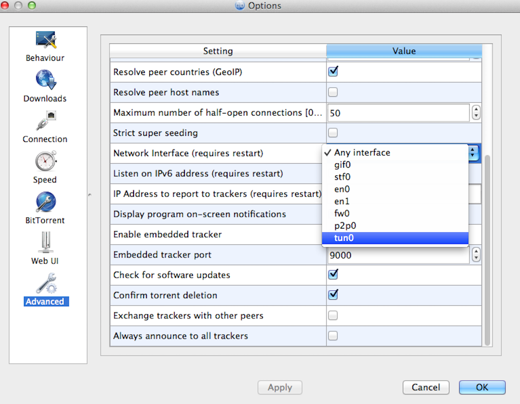 how to bind qbtorrent to my vpn on a mac