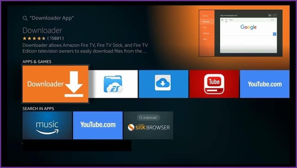 Downloader app. Microsoft IPTV Edition.