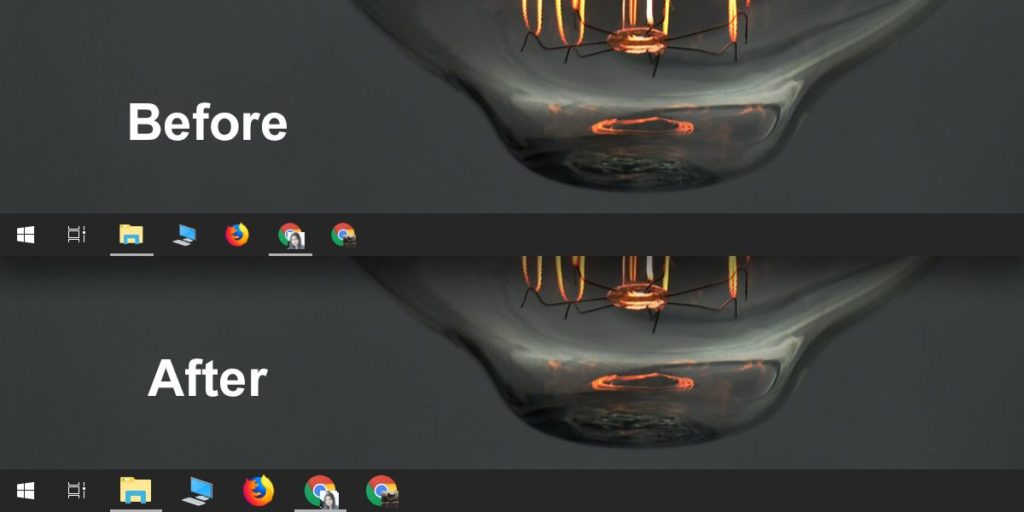 How To Get Large Taskbar Icons Without Changing The Resolution On