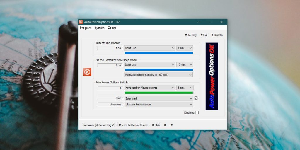 How to change power plans on system idle on Windows 10
