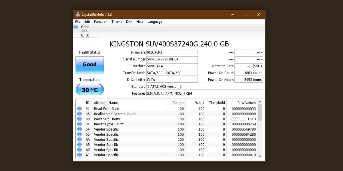 windows 10 check ssd disk health