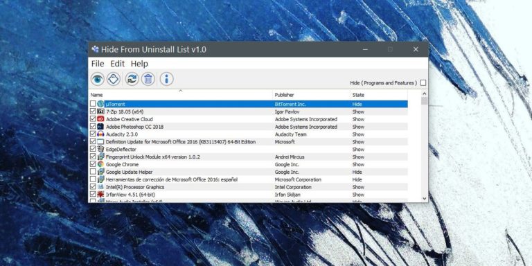 How to hide apps from the uninstall list on windows 10
