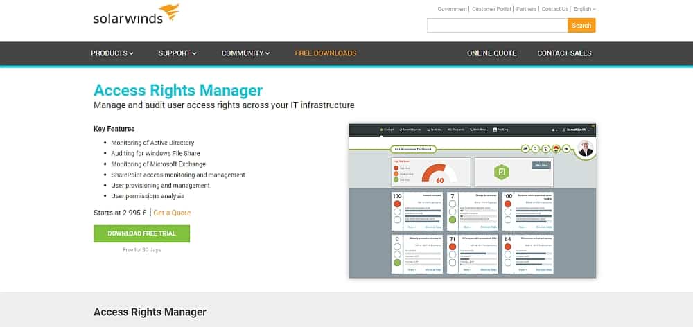 Right manager. Access rights Manager от SOLARWINDS. SOLARWIND программа. Access rights Management. SOLARWINDS Network configuration Manager.