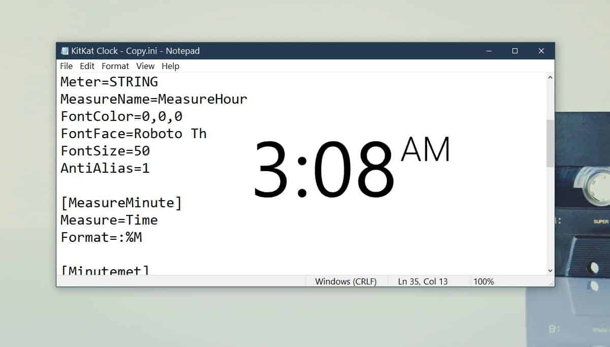Rainmeter color codes