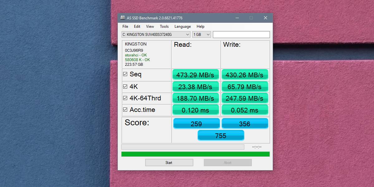 How to the speed of an SSD on 10