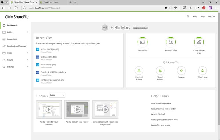 Citrix Sharefile Dashboard