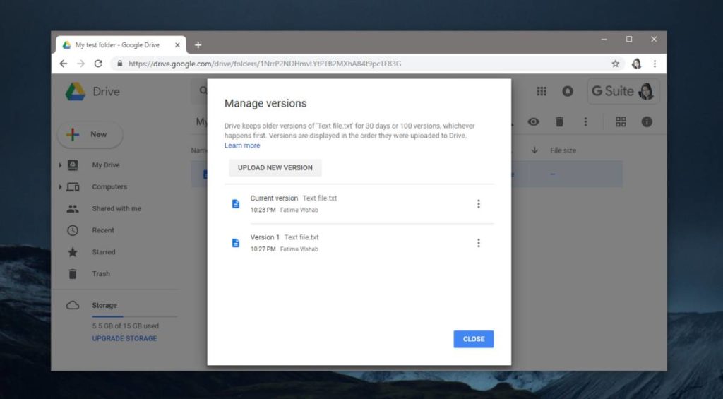 How to manage file versions on Google Drive