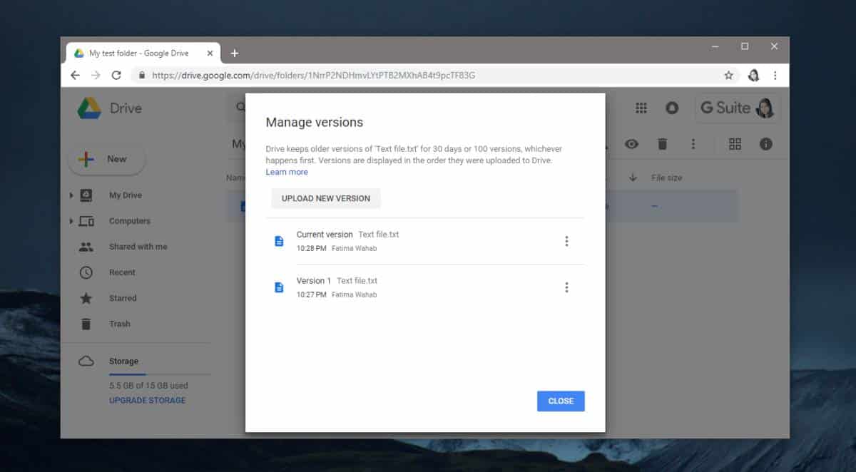 How to manage file versions on Google Drive