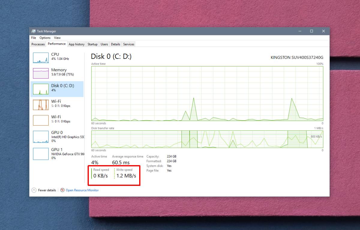 How to the speed of an SSD on 10