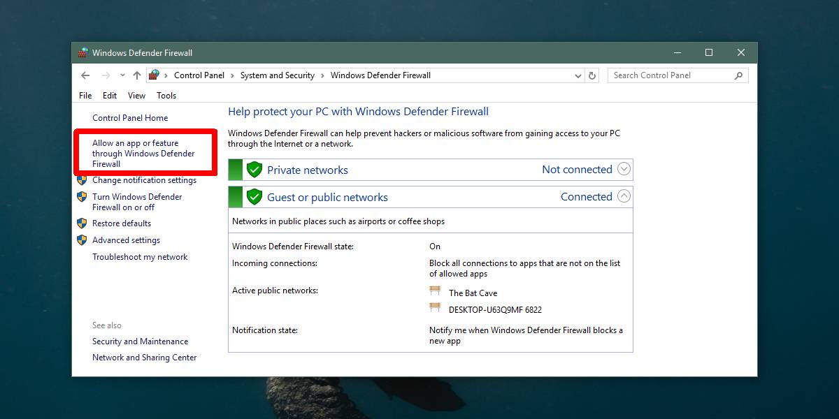 How to remove an app from windows defender on windows 10