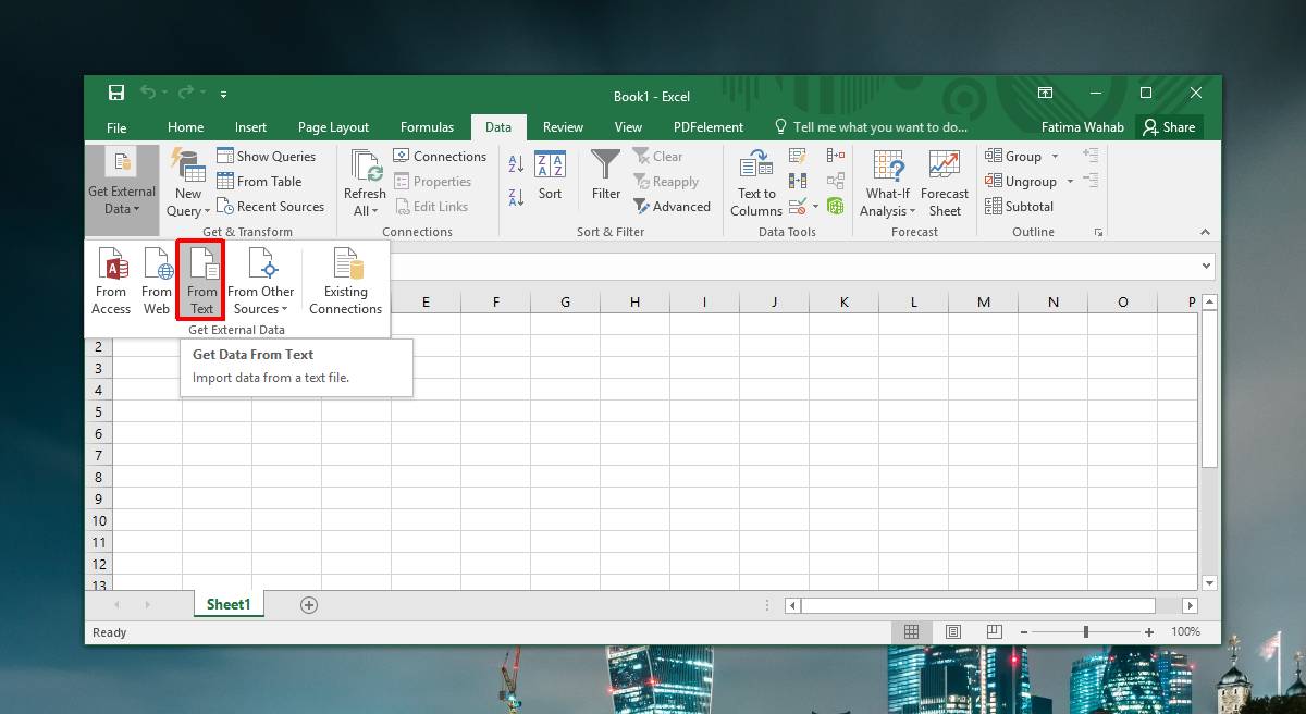 how to insert text file in excel
