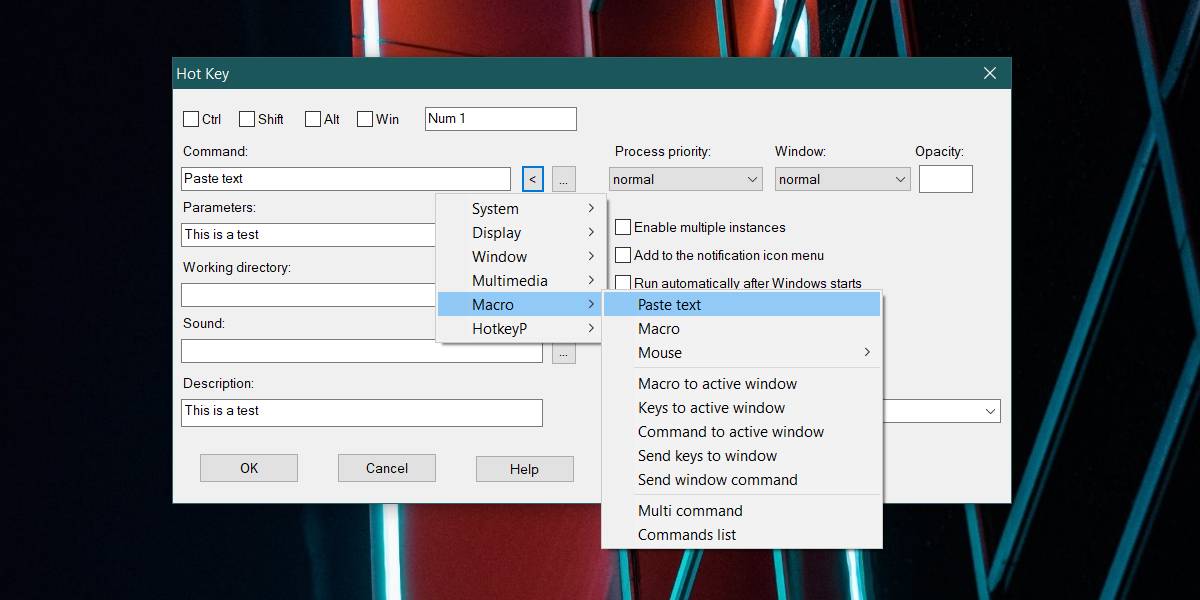 create a keyboard shortcut to paste text mac