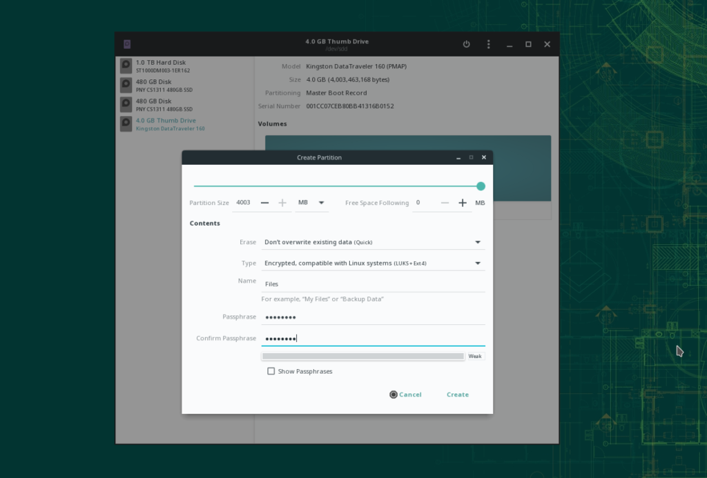 How to secure a USB flash drive on Linux