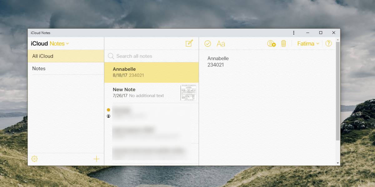 Notes - Apple iCloud