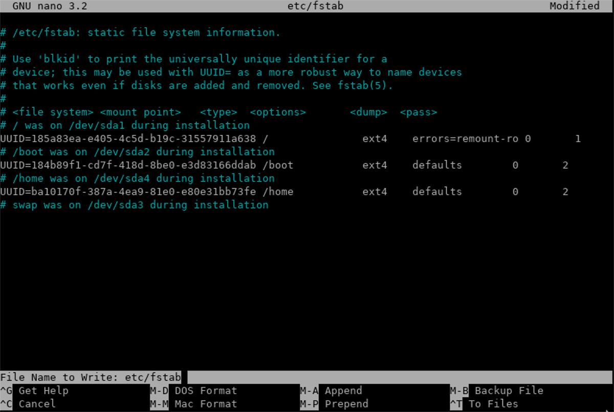 linux disable swap file