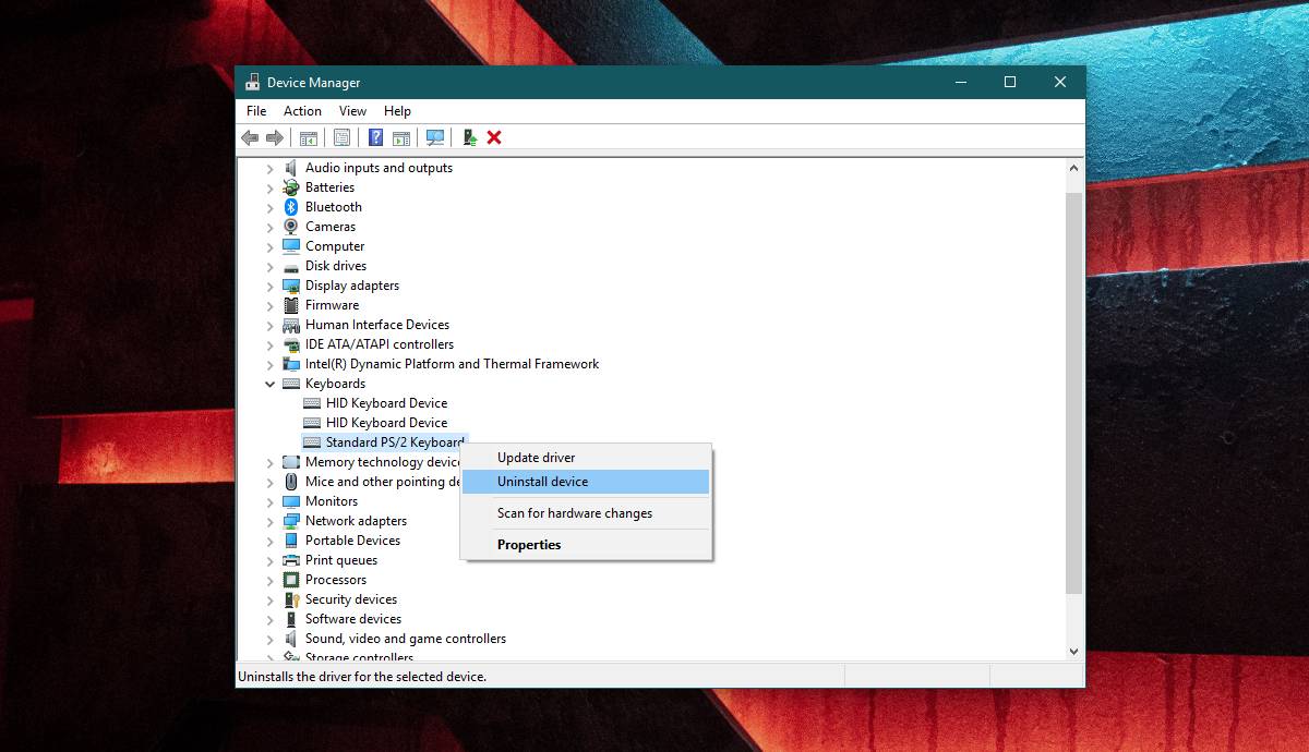 how to uninstall a driver windows 10