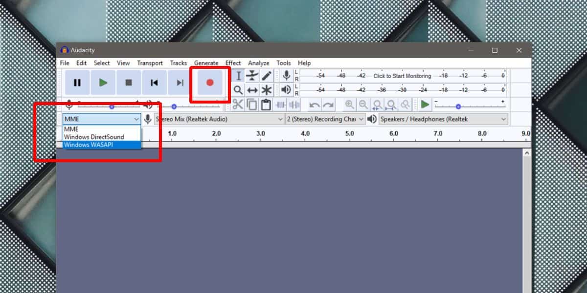 audacity settings for recording
