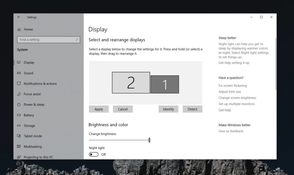 windows 10 change extended display order